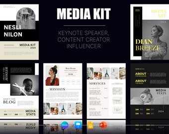 Editable Media Kit Template: 2 Pages for Influencer, Author, Coach (Digital Download)