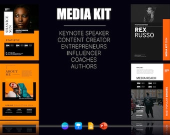 Editable Media Kit Template: 2 Pages for Influencer, Author, Coach (Digital Download)