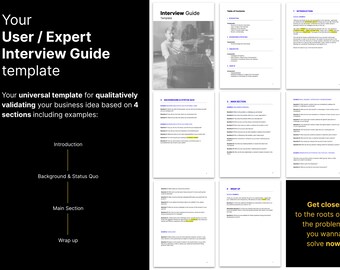 Interview Guide, Interviewleitfaden, Expert User Interview, Pain Point Analysis, Word, Template, Vorlage