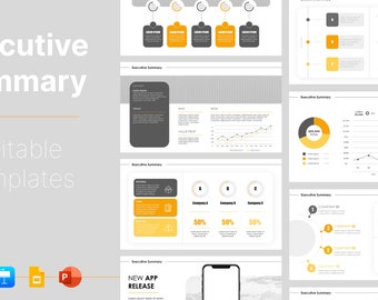Executive Summary PowerPoint and Google Slides Template Collection: Editable Infographics (Digital Download)