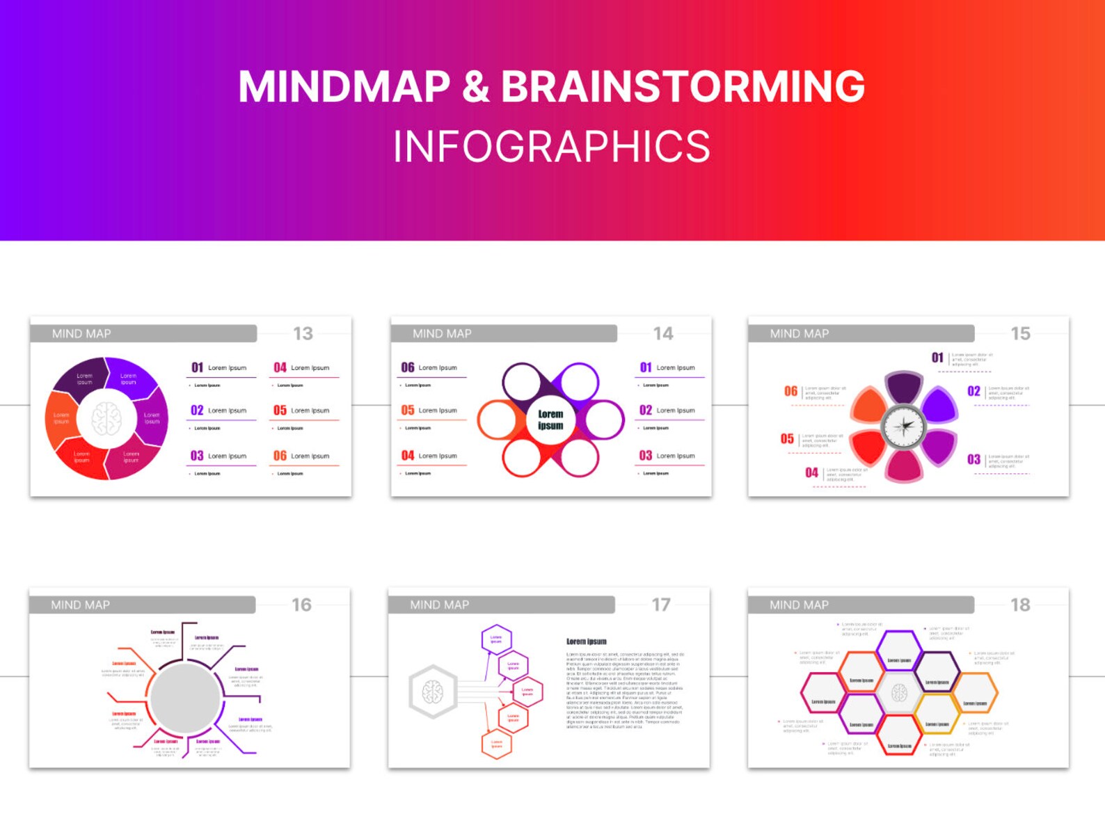 Mindmap and Brainstorming Templates: Editable Powerpoint, Google Slide ...