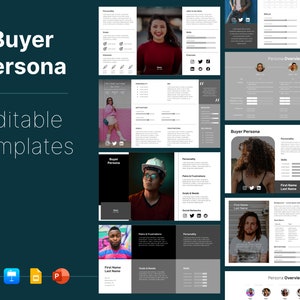 Buyer Persona, Käufer Persona, Infografiken, User Research, PowerPoint-Vorlage, PPT, Google Slide, Keynote-Vorlage, Canva Folien, editable