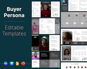 Buyer Persona Template Collection: Editable User Research Slide Deck (PPT, Google Slide)