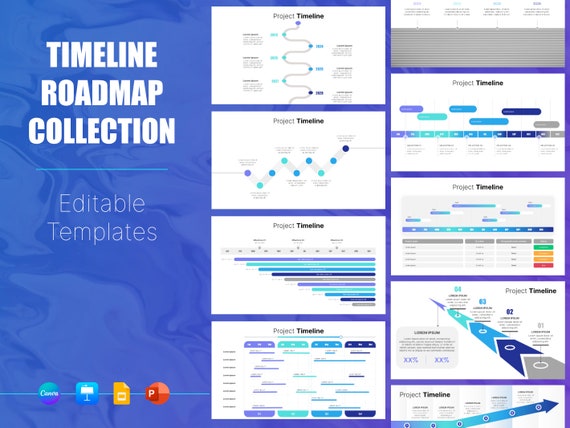 Project Planning / Timeline Slide Deck: Editable PowerPoint and Google Slides Templates / Infographics (Digital Download)