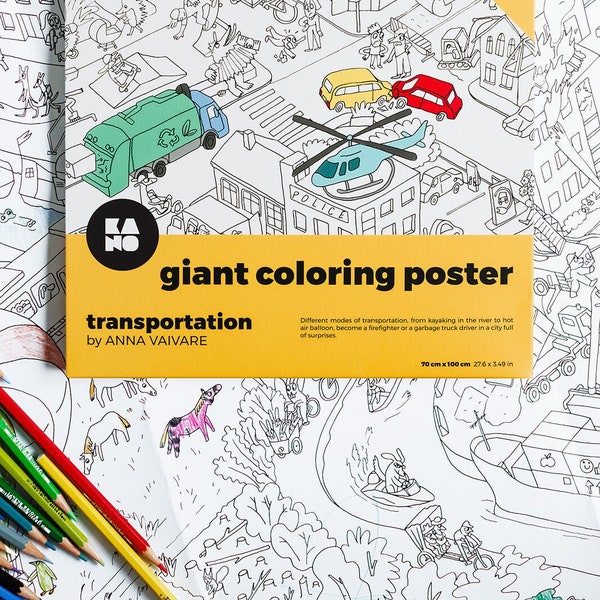 Poster géant à colorier "Transports"
