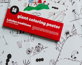 Póster gigante para colorear "Tradiciones letonas"