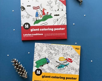 Unique Giant Coloring Posters for Creative Expression - Set of 2