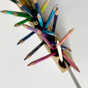 Montessori pencil holder organizer, top view