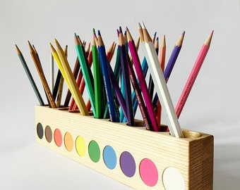 Montessori pencil holder, artist pencil organiser, gift for children