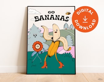 Retro-Poster zum Ausdrucken, lustige Wandkunst, Poster zum Herunterladen, Retro-Zitat-Poster, Groovy-Druck, trendige Wandkunst, 70er-Jahre-Poster