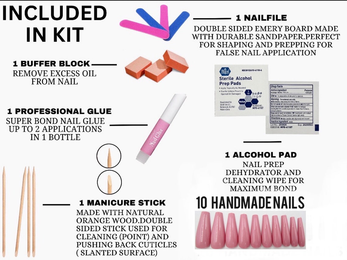 French Tip Almond Press on Nails: White Gel Nail Set With Prep Kit - Etsy