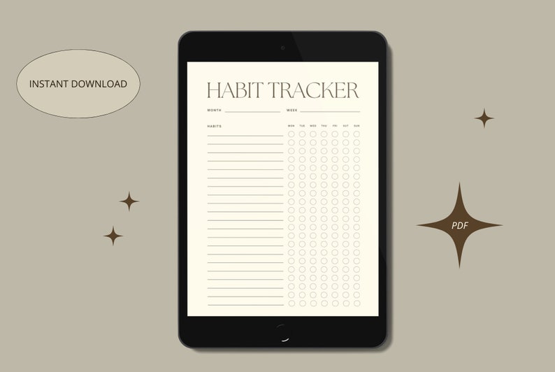 Minimal Weekly Habit Tracker Printable, Habit Tracker Printable, Daily ...