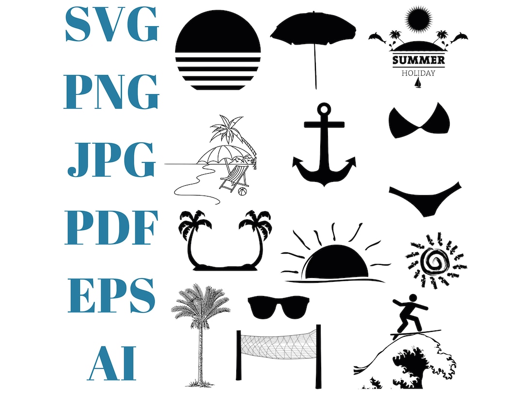 Beach Svg Bundle, Beach Cut File,summer Clipart, Svg Files for Cricut ...