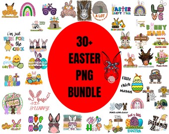40 + Easter PNG Bundle, Easter eggs png, Retro Easter PNG, Funny Easter png, Easter png, Bunny png