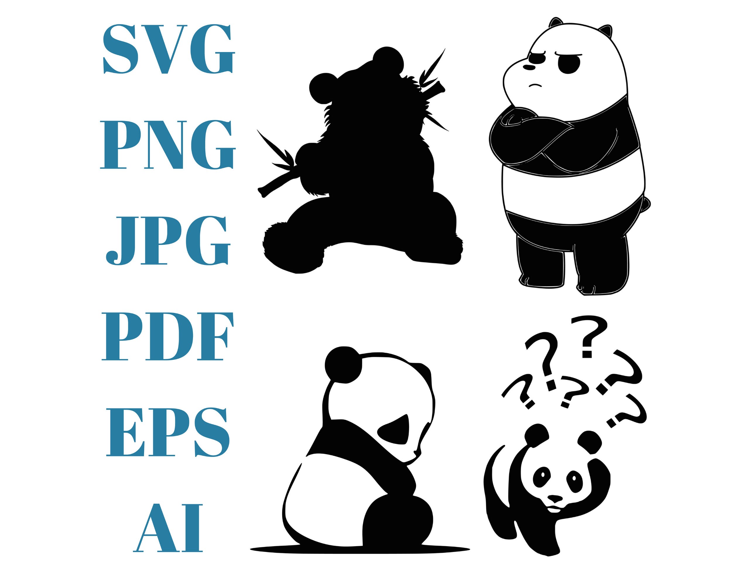 Panda Bear SVG Bundle | Cute Panda Png |svg | Mama Panda Bear Svg Cut ...