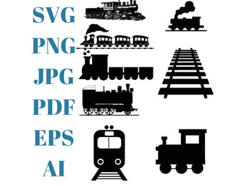 Treno SVG / Treno SVG Bundle / Treno SVG / Choo Choo Train Svg / Train Clipart / Taglia file per Silhouette / File per Cricut / Png, Ai
