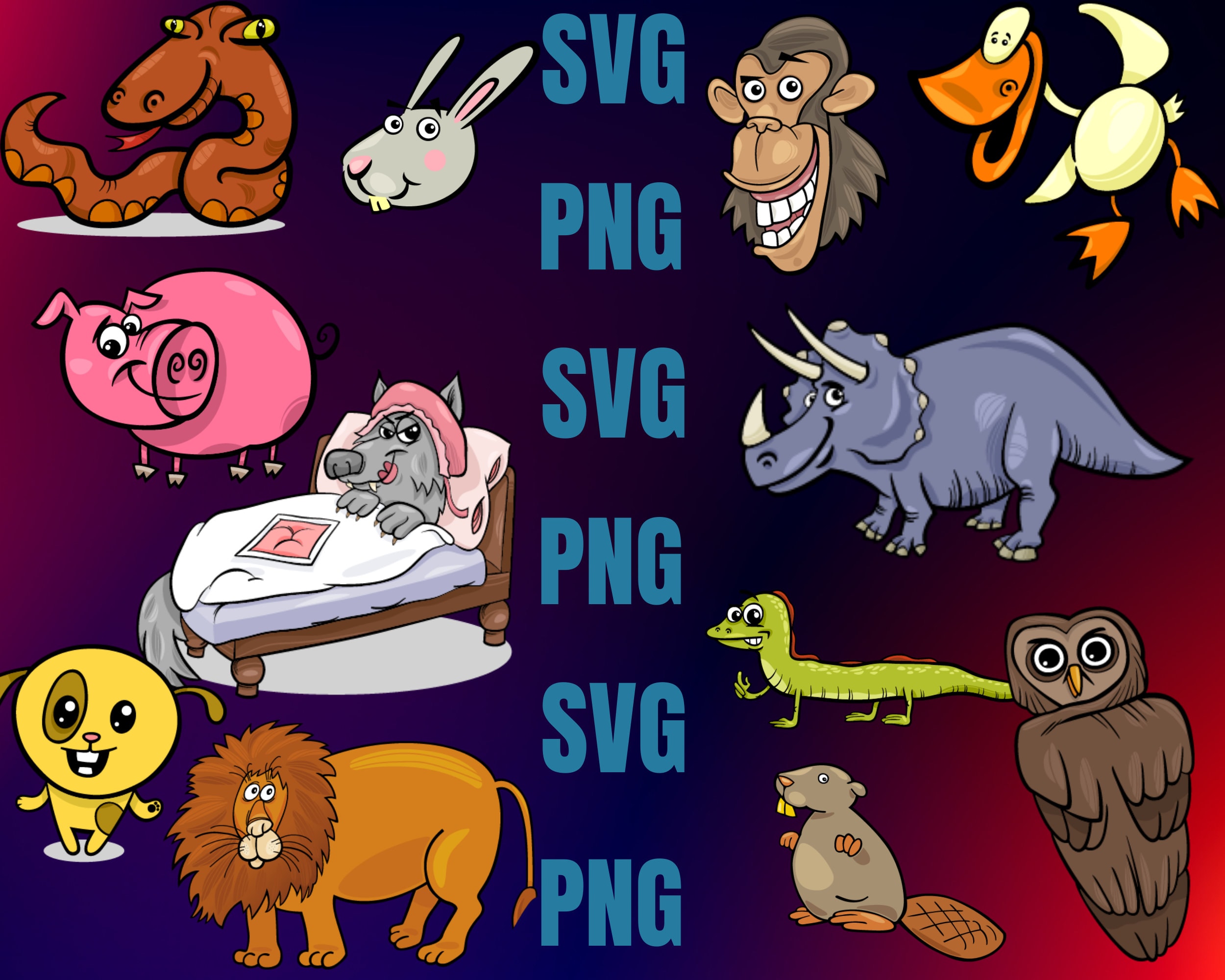 100+ Colored Cute Animals SVG Bundle | Safari Animals SVG | Jungle ...
