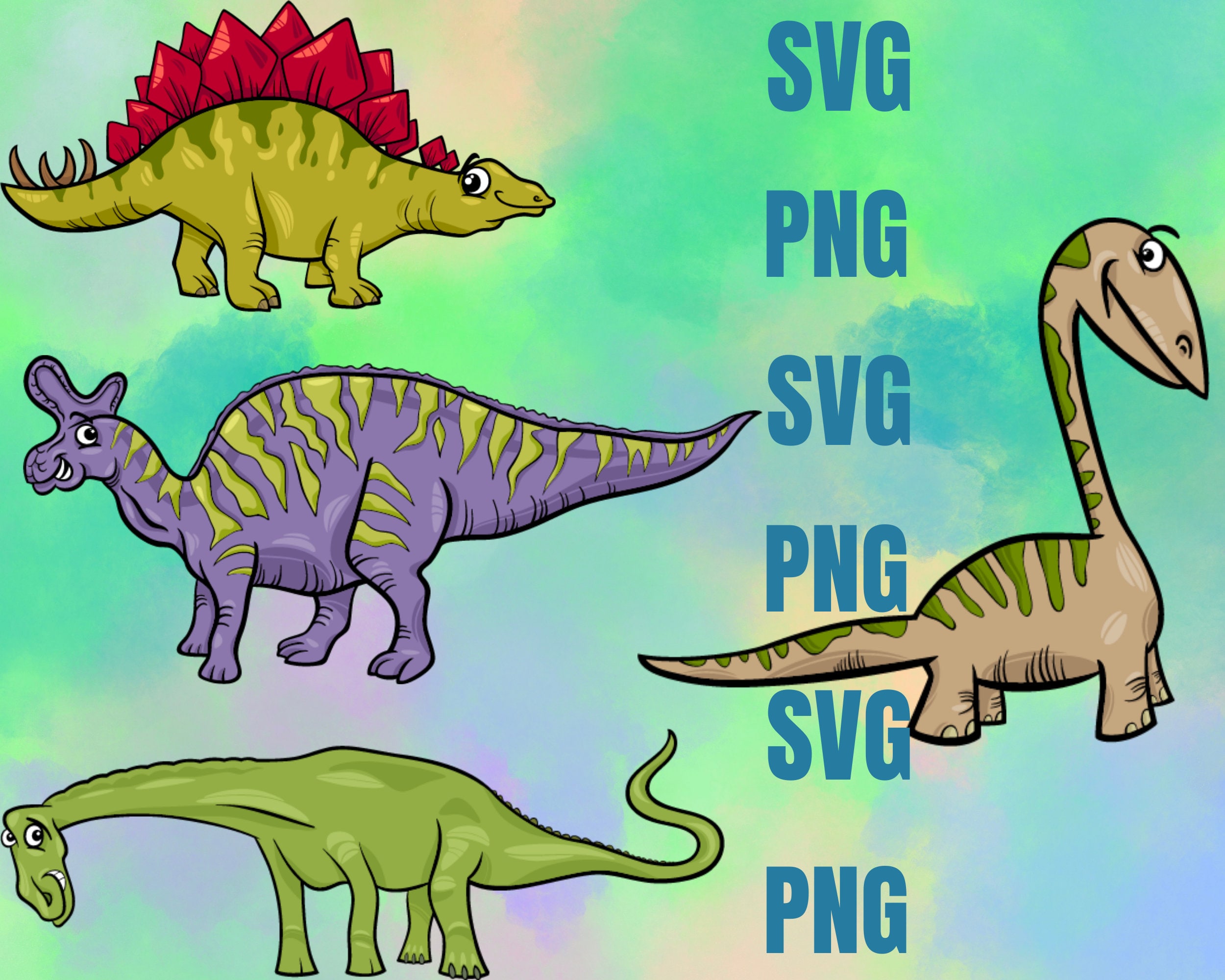 Cute Dinosaur SVG Bundle 4 Pcs PNG | Instant Download | Svg Files for ...