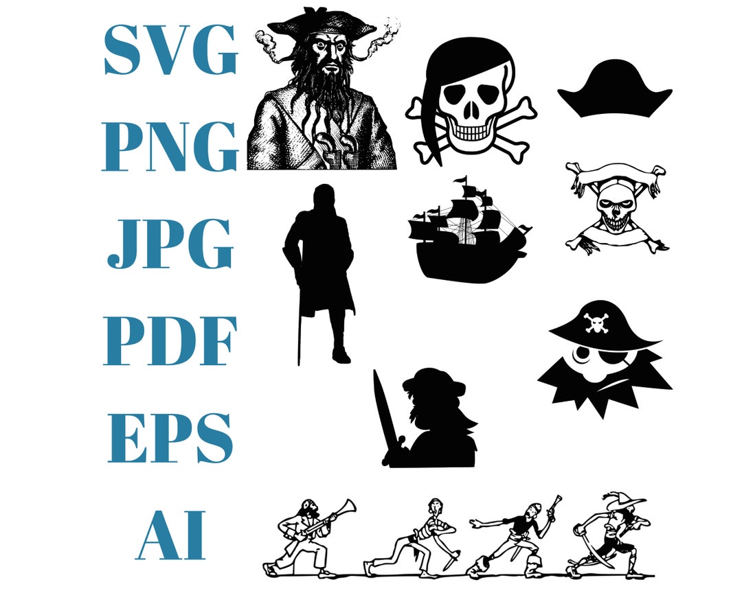 Pirate Crew Svg Pirate Style Graphics Svg Dxf Eps Png Files For Cricut 