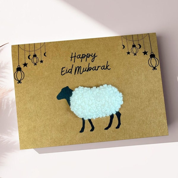 Eid Mubarak Card Happy Eid Gift Card Happy Eid Adha Greeting Card Gift For Friends  Handmade Sheep Card A Unique Gift for All