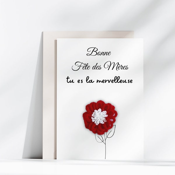 Bonne Fête Maman Bonne Fête Des Mères Gift For Her Gift Handmade Card With Poem From Daughter or Son