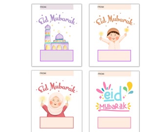 Eid Money Card, 4 Different Designs, Eid Gift for Kids , Eid Money Holder, Islamic Gif, Eid Mubarak Card, Digital Download, 4x5In.