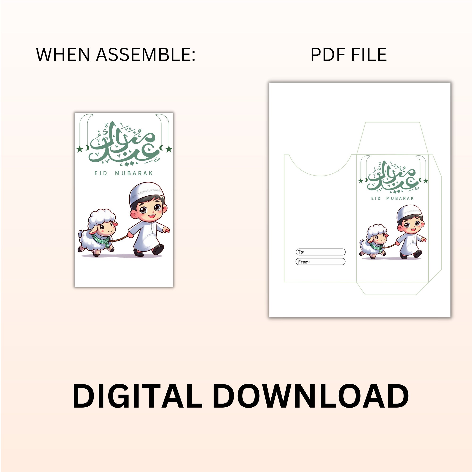 Printable Eid Mubarak Gift Money Envelope,6 Envelope Eid Adha Mubarak ...