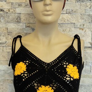 Handmade Crochet Crop Top – Boho Summer Knitwear – Festival Outfit – Beachwear – Custom Color Halter Top