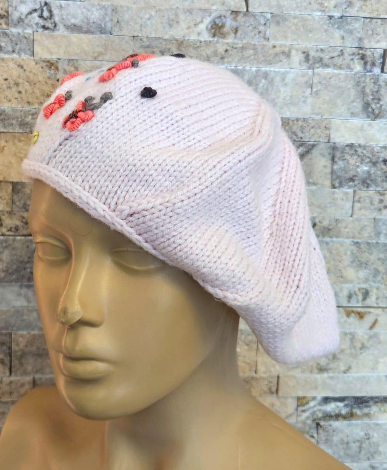 Handmade Floral Beret: Knitted French Style Painter Hat - Etsy