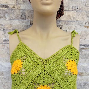 Handmade Crochet Crop Top – Boho Summer Knitwear – Festival Outfit – Beachwear – Custom Color Halter Top