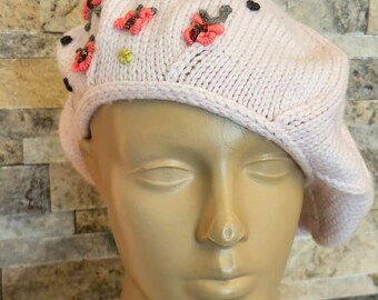 Handmade Floral Beret: Knitted French Style Painter Hat - Etsy