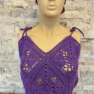 Handmade Crochet Crop Top – Boho Summer Knitwear – Festival Outfit – Beachwear – Custom Color Halter Top