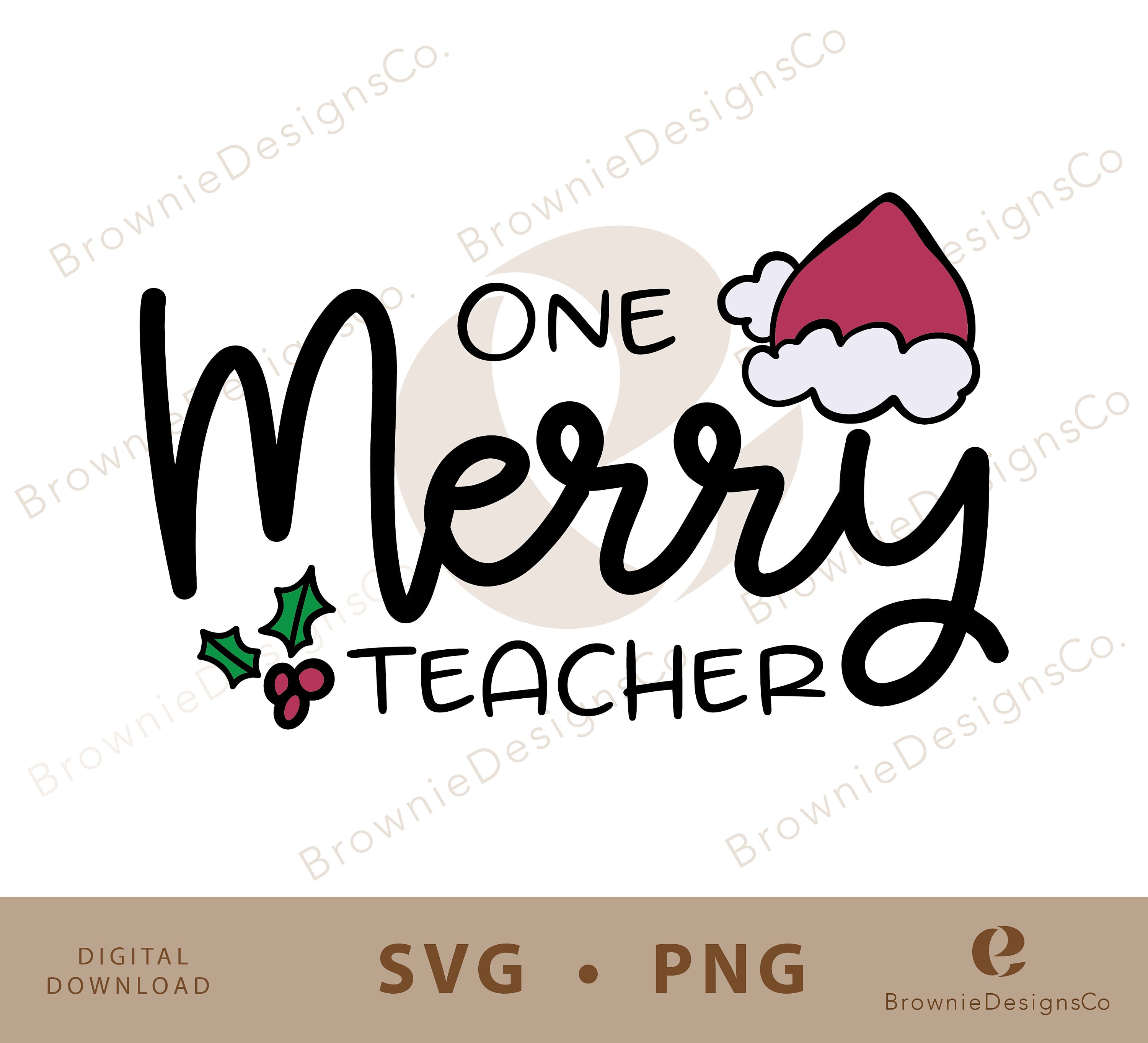 One Merry Teacher Shirt Design, PNG, SVG, Christmas T-shirt Gift for ...