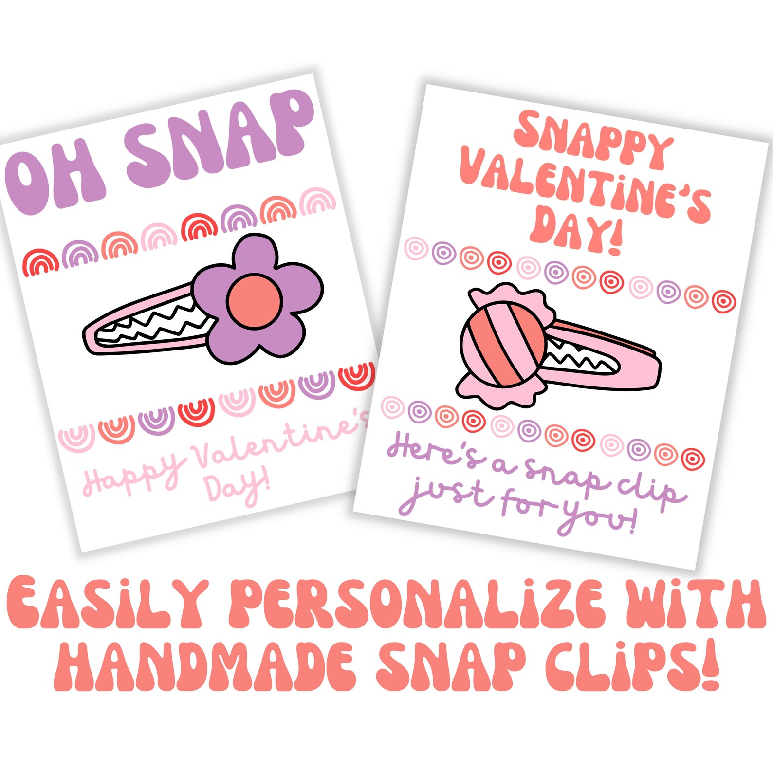 Printable Snap Printable Snap Clip Valentine Card Holder, Snap Clip Valentine’s Card ...