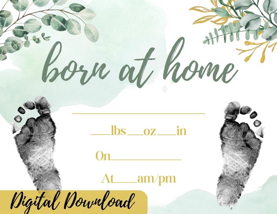 Keepsake Home Birth Certificate Printable Commemorative - Etsy