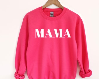 Hot Pink MAMA Sweatshirt, MAMA crewneck