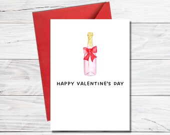 Listado de tarjetas imprimibles del día de San Valentín - Descarga instantánea - Tarjeta digital del Día de San Valentín - Plantilla de tarjeta - Champán