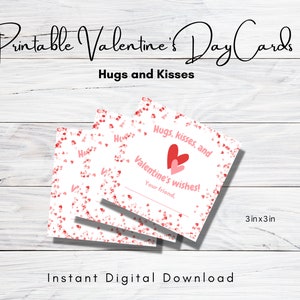 Printable Valentine&#39;s Day Cards for kids - Instant Download - Valentine&#39;s Cards for kids - Valentine&#39;s tags - Valentines wishes card/tag