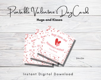 Tarjetas de San Valentín imprimibles para niños - Descarga instantánea - Tarjetas de San Valentín para niños - Etiquetas de San Valentín - Tarjeta/etiqueta de deseos de San Valentín