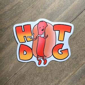 Hot Dog Sticker 3 Inch, Hotdog Sticker, Food Sticker, Vinyl Sticker, Glossy Sticker, Funny Sticker, Cute Sticker