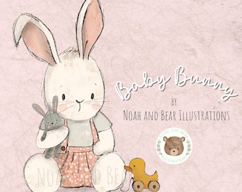 Cute Bunny Easter Rabbit Clipart PNG Transparent Background