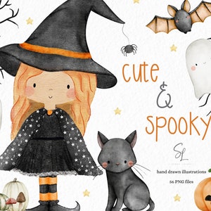 Słodkie dzieci akwarela 1. Halloween Party Art PNG cyfrowe grafiki clipart, pierwszy Halloween słodki duch kot dynia clipart sublimacja projekt