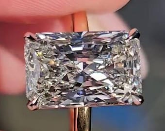 3.5 CT Radiant Cut Moissanite Solitaire Engagement Ring 14K Solid Gold Wedding Ring Promise Ring Anniversary Gifts Ring For Women