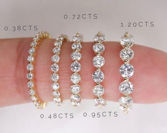 Round Lab Grown Diamond Wedding Band Colorless Full Eternity Band Floating Bubble Band Stackable Band Anniversary Gifts Band For Women