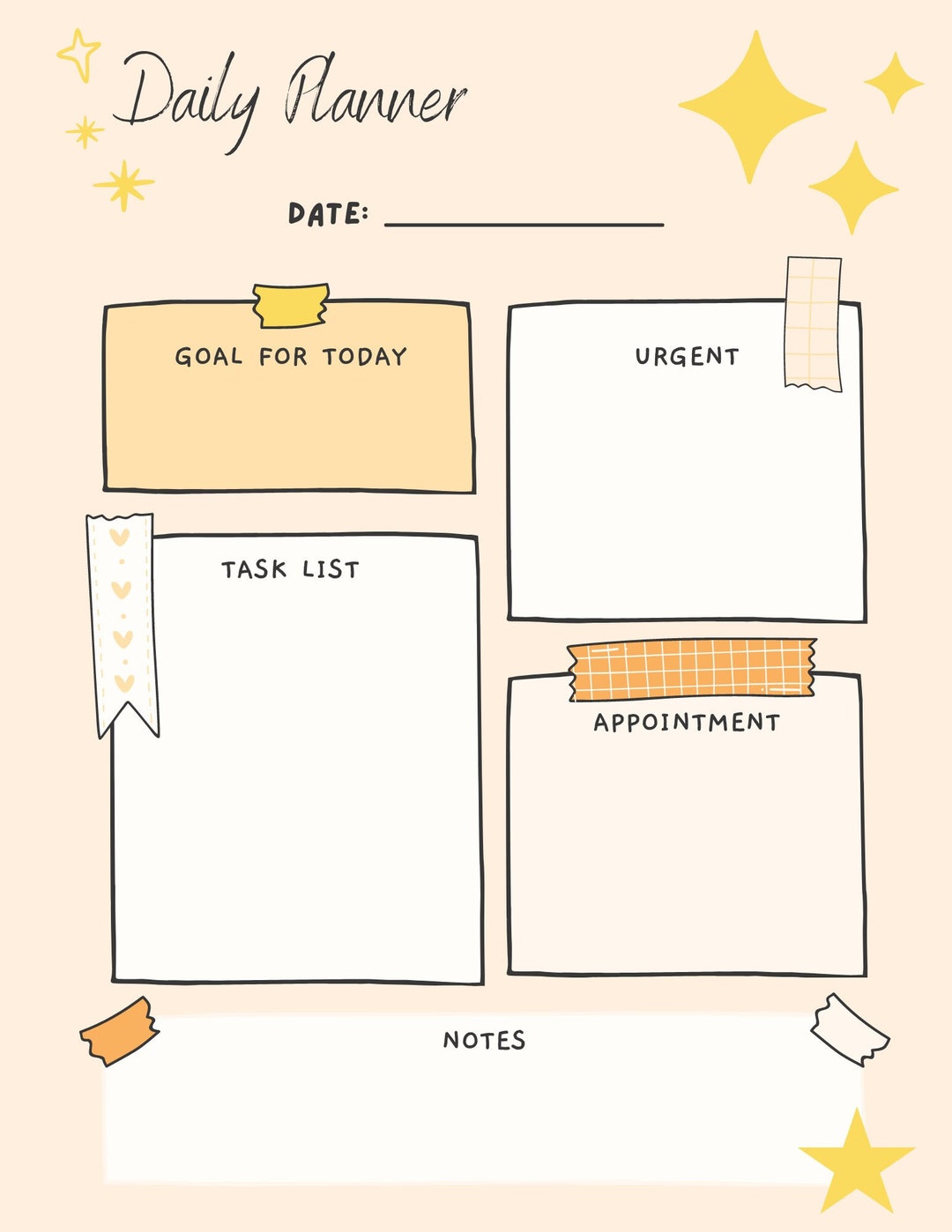 Cute Daily and Weekly Planner | Printable Stationery | Instant Download ...