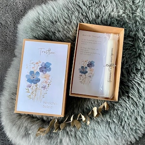 Trauerbox, Trostbox, Geschenk Beerdigung, Trauerkerze, Erinnerungsbox, Trauergeschenk, Box zum Abschied nehmen, Vergiss mein nicht #64