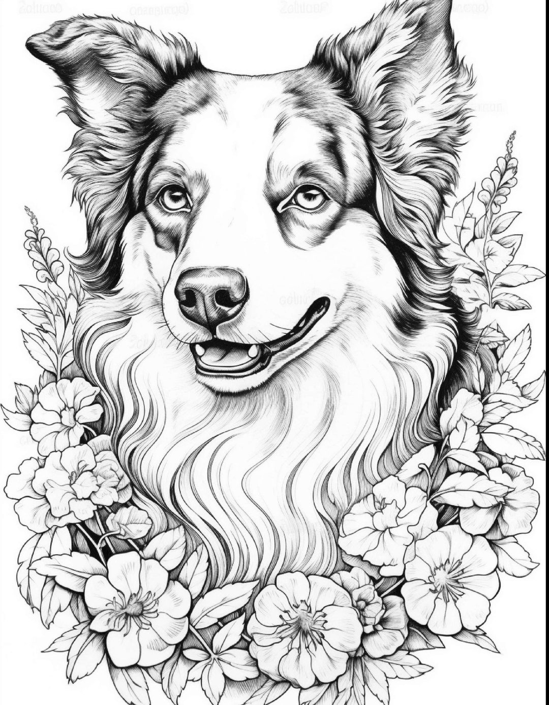 Adorable Digital Color Sheet of a Sweet Australian Shepherd . You Can ...