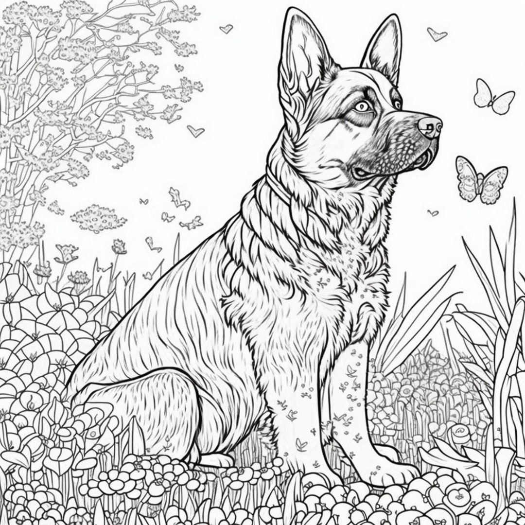 Sweet Coloring Sheet of a German Shepherd German Shepherds Are Known ...