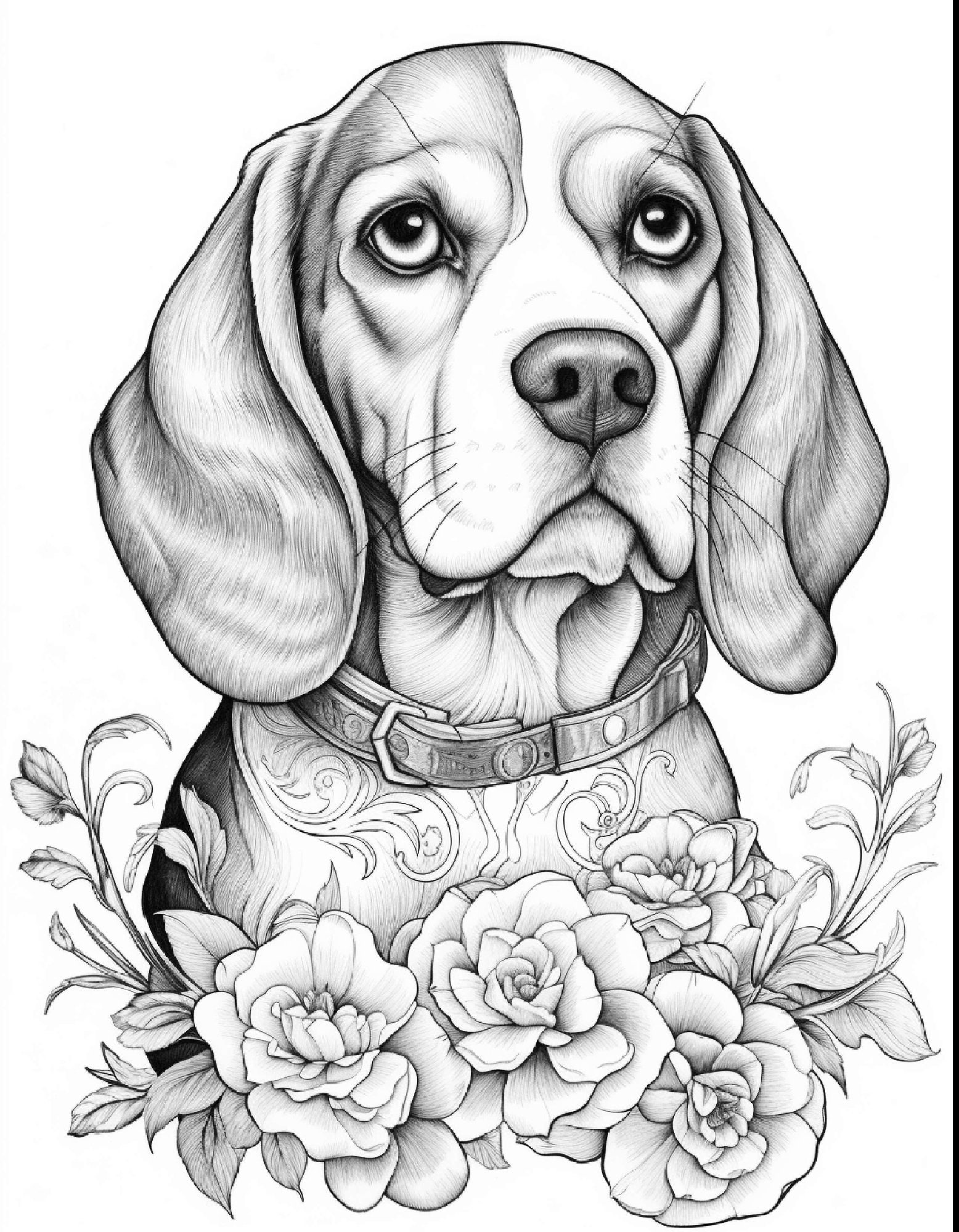 Sweet Beagle Hound Dog Coloring Sheet Beagle Lady Dog, Cute Beagle Pup ...