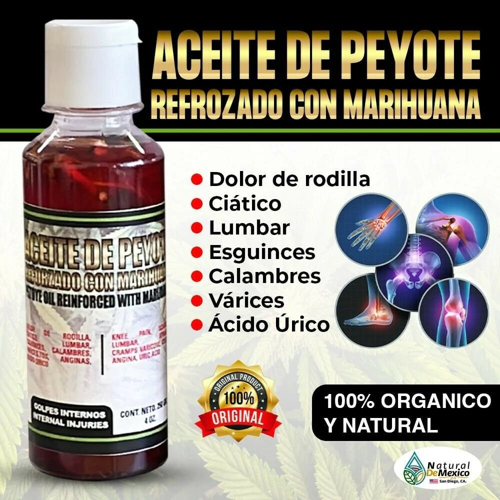 Aceite De Peyote Oil 6 Oz. Extra Virgen REFORZADO Para DOLORES Etsy